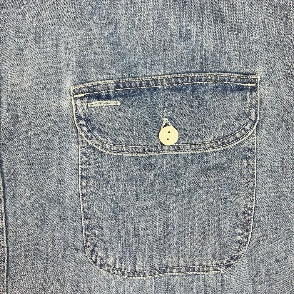 J.Crew Midweight Denim Workshirt Mens XXL Blue Cotton Dual Pocket Button Front